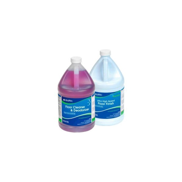 Global Equipment Floor Cleaning Kit Floor Cleaner and Finish 1 Gallon Bottles 2/Case GBLFL-01 - main
